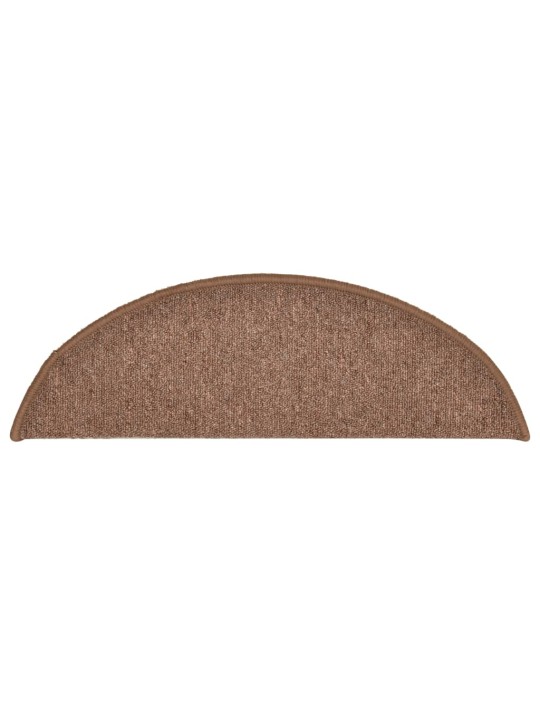 Kobercové nášlapy na schody 15 ks hnědé 56 x 17 x 3 cm