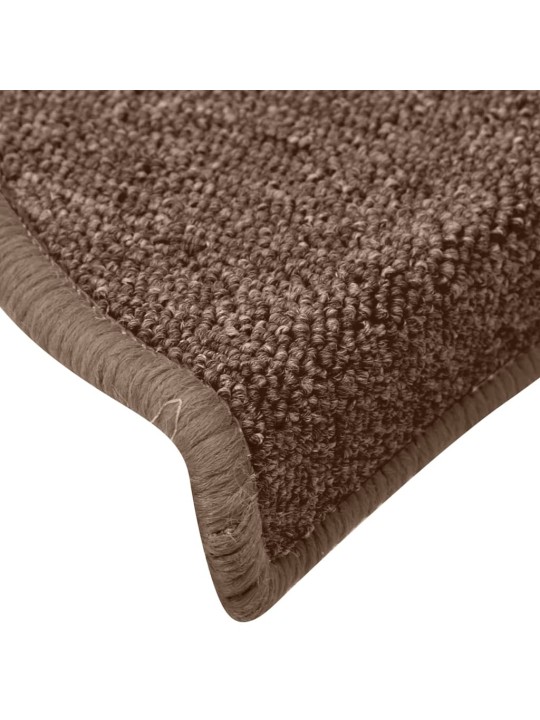 Kobercové nášlapy na schody 15 ks hnědé 65 x 24 x 4 cm