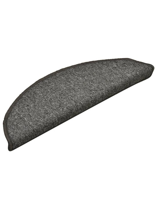 Kobercové nášlapy na schody 15 ks tmavě šedé 56 x 17 x 3 cm