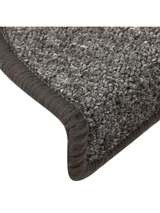 Kobercové nášlapy na schody 15 ks tmavě šedé 56 x 17 x 3 cm