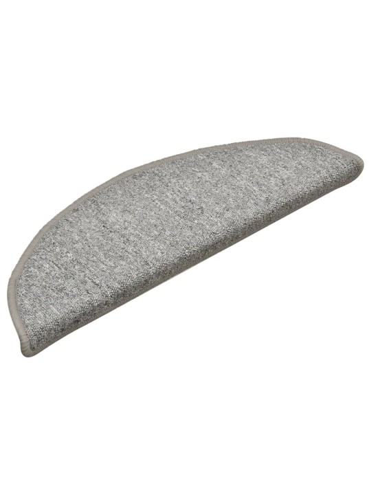 Kobercové nášlapy na schody 15 ks světle šedé 56 x 17 x 3 cm