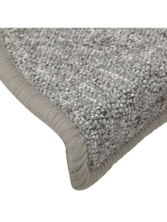Kobercové nášlapy na schody 15 ks světle šedé 56 x 17 x 3 cm