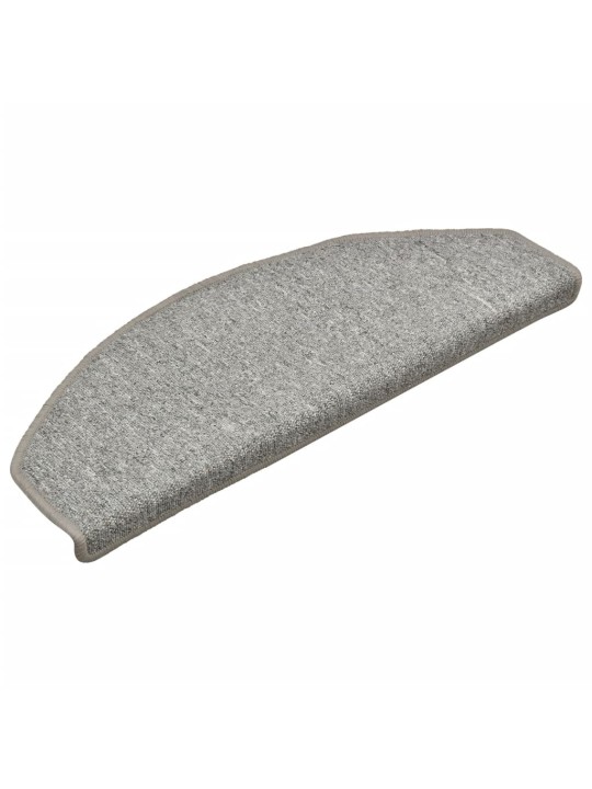 Kobercové nášlapy na schody 15 ks světle šedé 65 x 24 x 4 cm
