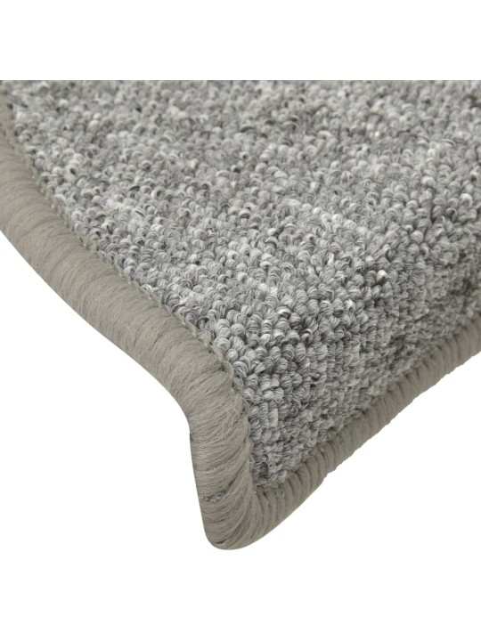 Kobercové nášlapy na schody 15 ks světle šedé 65 x 24 x 4 cm