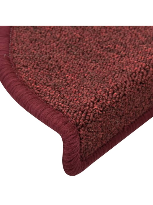 Kobercové nášlapy na schody 15 ks červené 56 x 17 x 3 cm