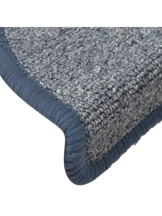 Kobercové nášlapy na schody 15 ks světle šedo-modré 56x17x3 cm
