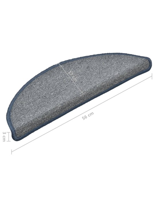 Kobercové nášlapy na schody 15 ks světle šedo-modré 56x17x3 cm