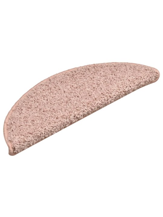 Kobercové nášlapy na schody 15 ks světle růžové 56 x 17 x 3 cm