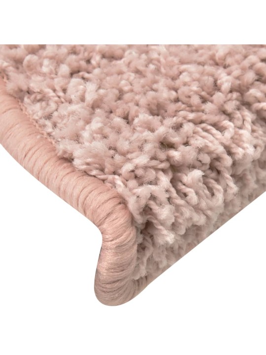 Kobercové nášlapy na schody 15 ks světle růžové 56 x 17 x 3 cm