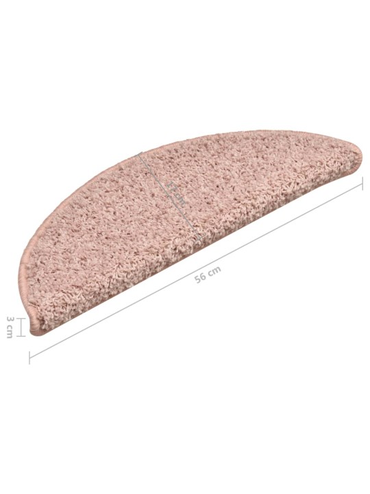 Kobercové nášlapy na schody 15 ks světle růžové 56 x 17 x 3 cm