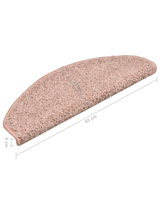Kobercové nášlapy na schody 15 ks světle růžové 65 x 21 x 4 cm