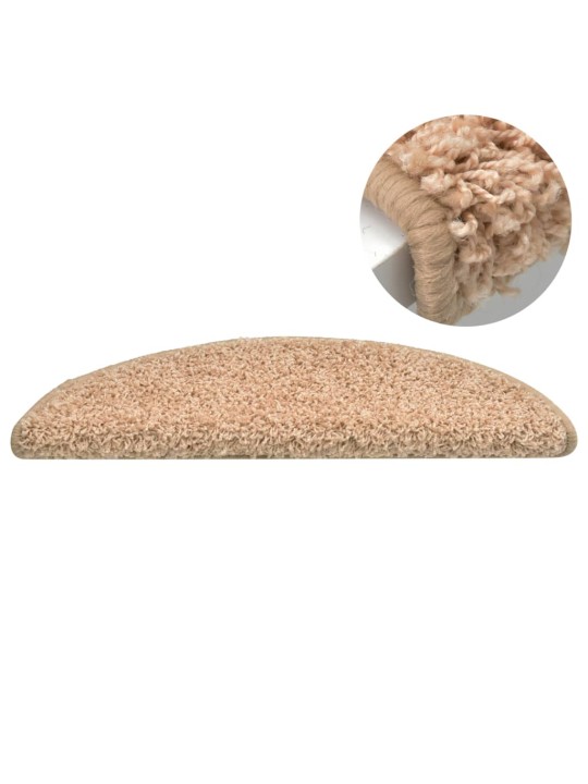 Kobercové nášlapy na schody 15 ks zlaté 56 x 17 x 3 cm