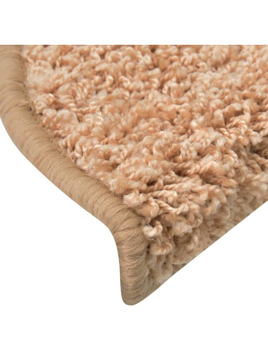 Kobercové nášlapy na schody 15 ks zlaté 56 x 17 x 3 cm