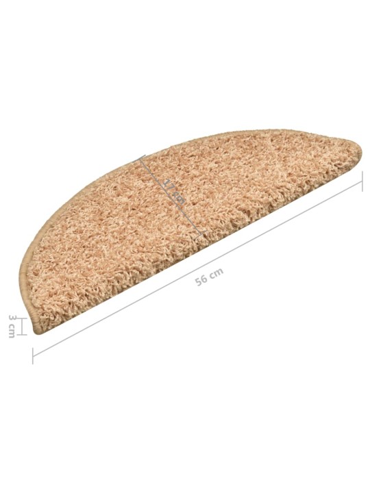 Kobercové nášlapy na schody 15 ks zlaté 56 x 17 x 3 cm