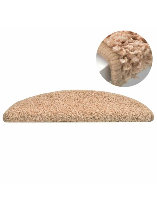 Kobercové nášlapy na schody 15 ks zlaté 65 x 21 x 4 cm