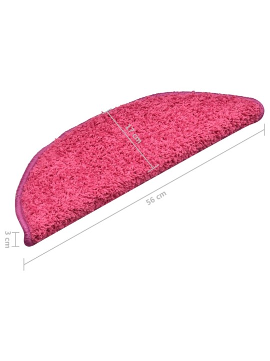 Kobercové nášlapy na schody 15 ks růžové 56 x 17 x 3 cm