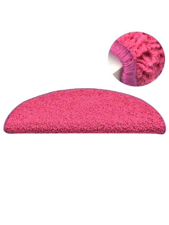 Kobercové nášlapy na schody 15 ks růžové 65 x 21 x 4 cm
