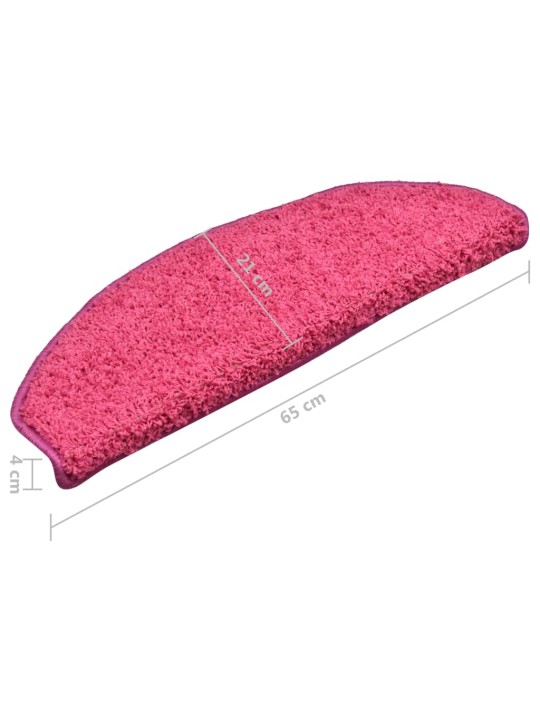 Kobercové nášlapy na schody 15 ks růžové 65 x 21 x 4 cm