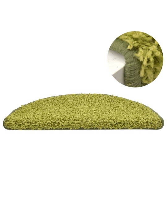 Kobercové nášlapy na schody 15 ks zelené 56 x 17 x 3 cm