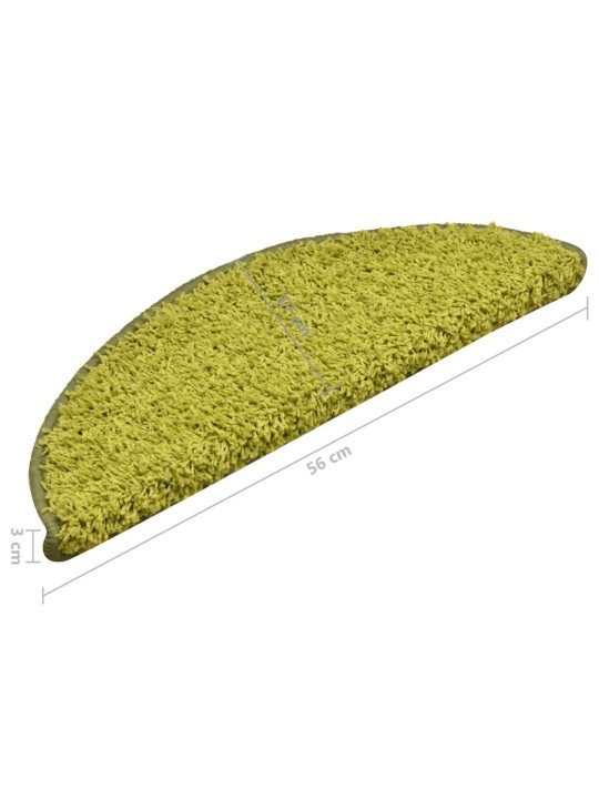 Kobercové nášlapy na schody 15 ks zelené 56 x 17 x 3 cm