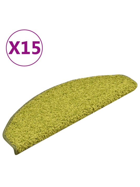 Kobercové nášlapy na schody 15 ks zelené 65 x 21 x 4 cm