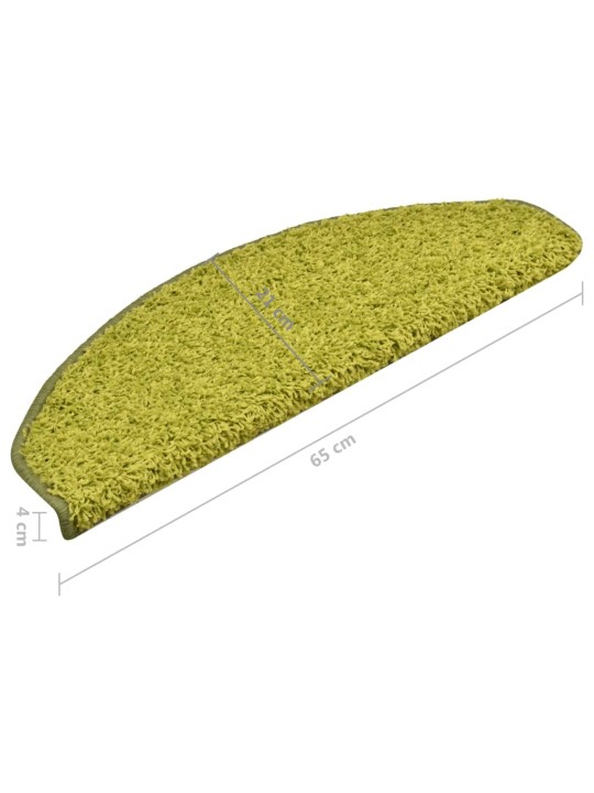 Kobercové nášlapy na schody 15 ks zelené 65 x 21 x 4 cm