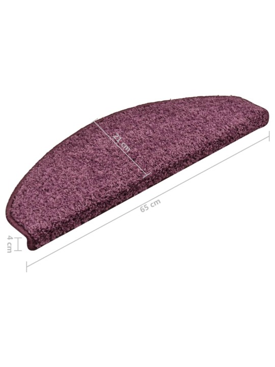 Kobercové nášlapy na schody 15 ks tmavě fialové 65 x 21 x 4 cm