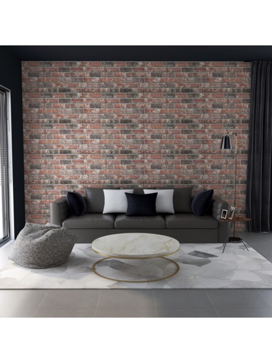 3D nástěnné panely design tmavě hnědé a šedé cihly 10 ks EPS