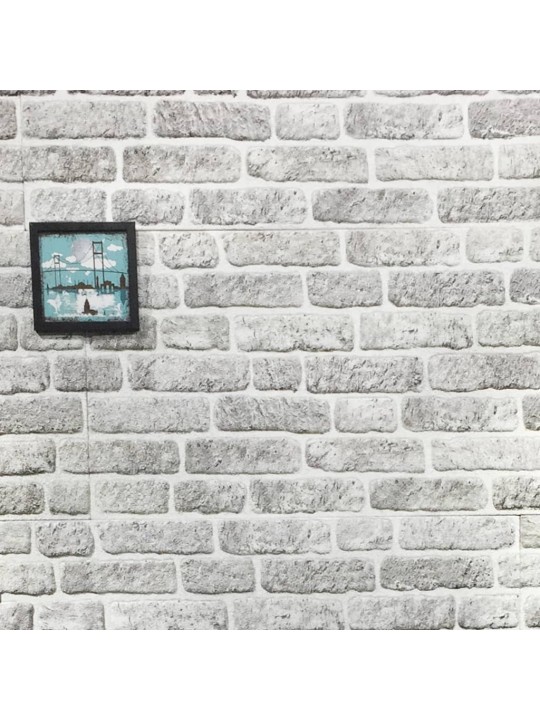 3D nástěnné panely design světle šedé cihly 10 ks EPS