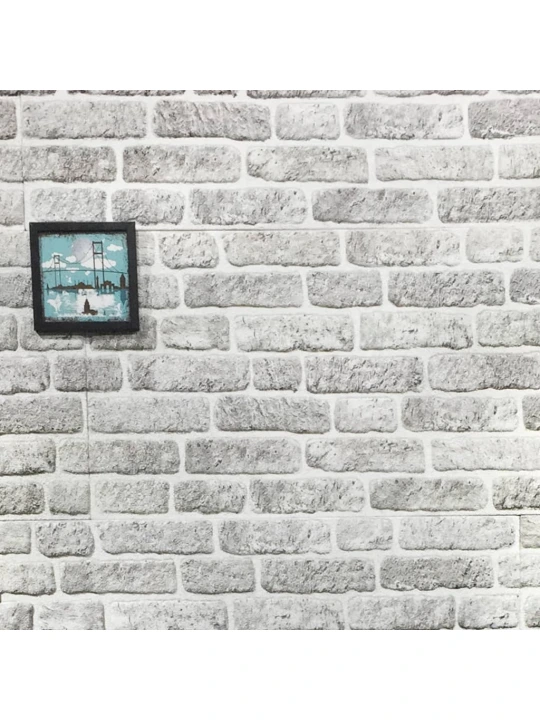 3D nástěnné panely design světle šedé cihly 10 ks EPS