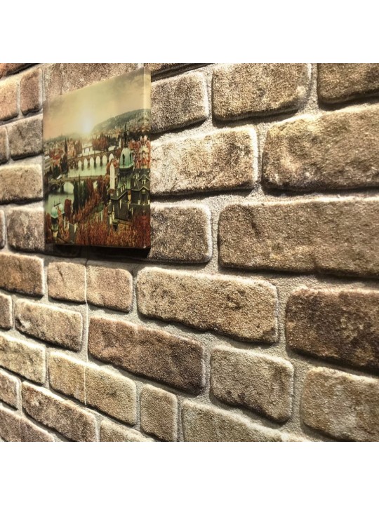 3D nástěnné panely design tmavě pískové cihly 10 ks EPS