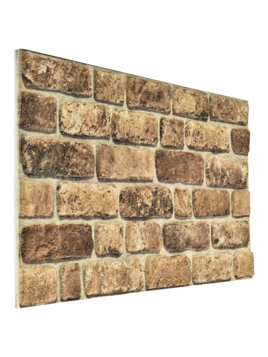 3D nástěnné panely design tmavě pískové cihly 10 ks EPS