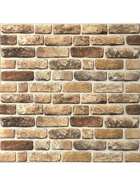 3D nástěnné panely design tmavě pískové cihly 10 ks EPS