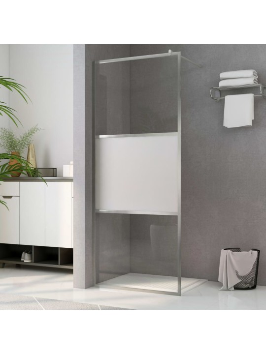 Zástěna do průchozí sprchy napůl mléčné ESG sklo 80 x 195 cm