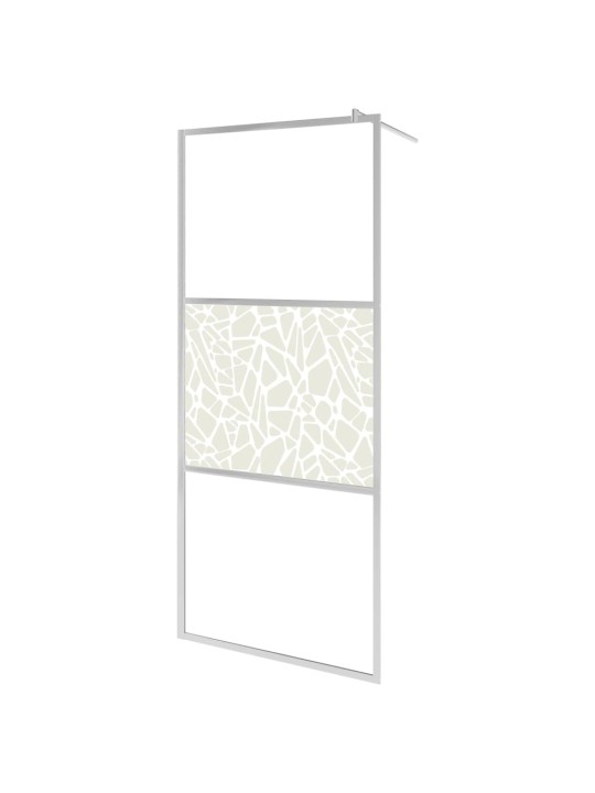 Zástěna do průchozí sprchy ESG sklo design s kameny 80 x 195 cm