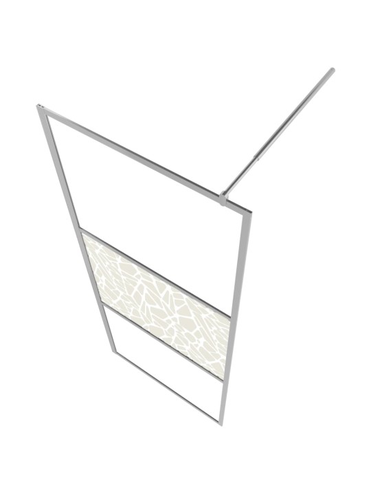 Zástěna do průchozí sprchy ESG sklo design s kameny 90 x 195 cm