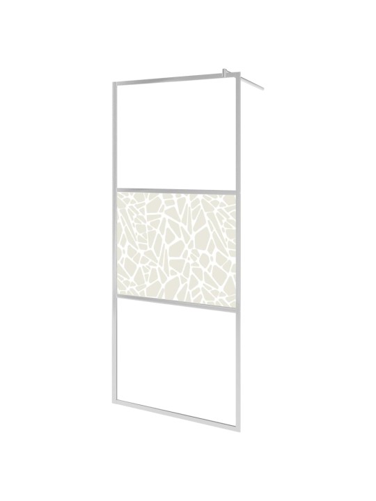 Zástěna do průchozí sprchy ESG sklo design s kameny 100x195 cm