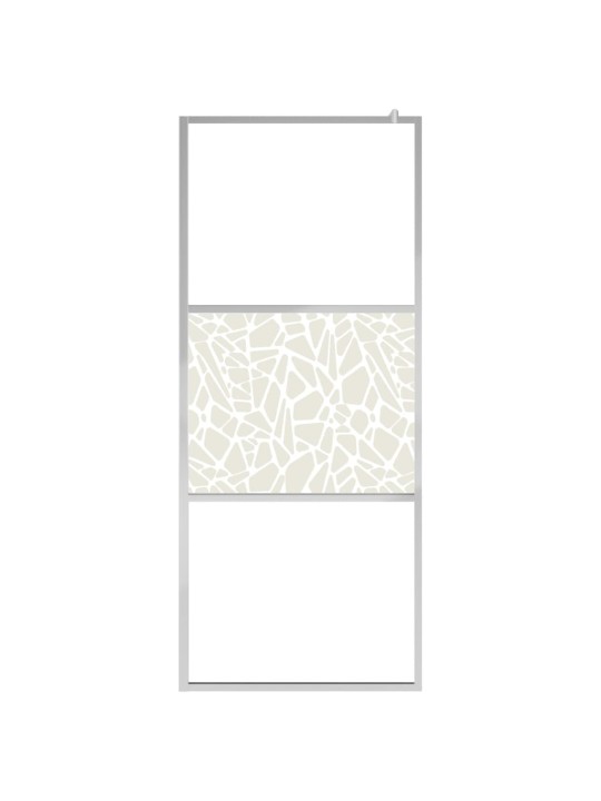 Zástěna do průchozí sprchy ESG sklo design s kameny 115x195 cm