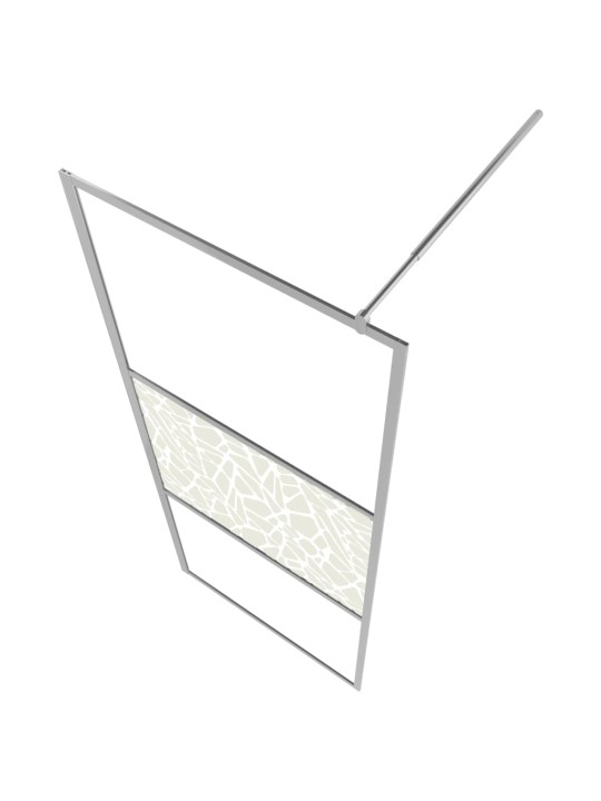 Zástěna do průchozí sprchy ESG sklo design s kameny 115x195 cm