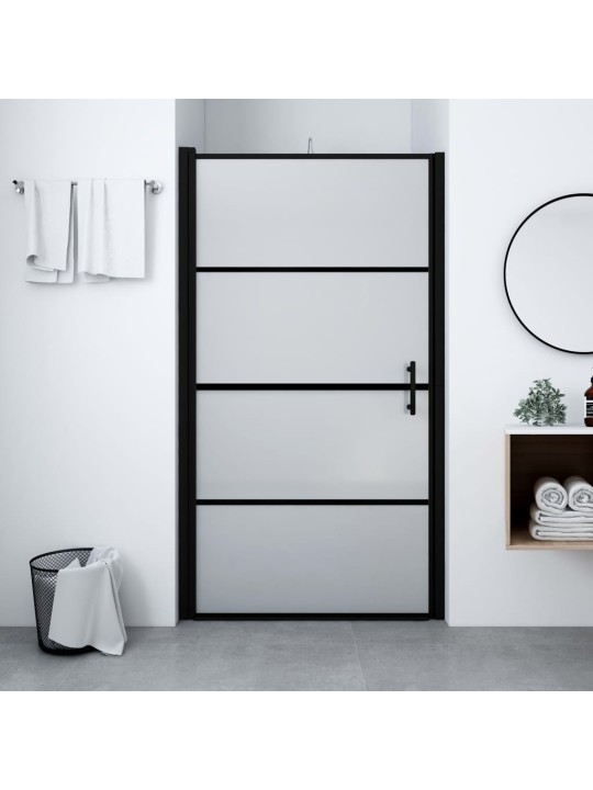 Sprchové dveře matné tvrzené sklo 91 x 195 cm černé