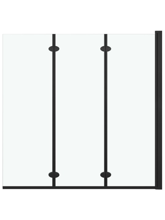Skládací sprchový kout se 3 panely ESG 130 x 138 cm černý