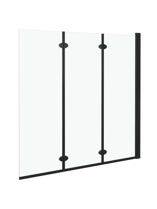Skládací sprchový kout se 3 panely ESG 130 x 138 cm černý