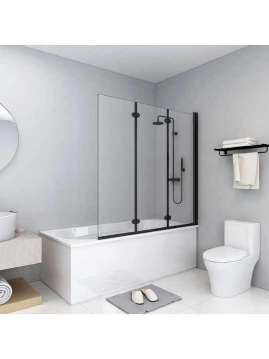 Skládací sprchový kout se 3 panely ESG 130 x 138 cm černý