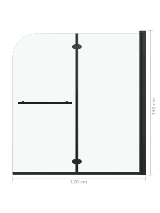 Skládací sprchový kout se 2 panely ESG 120 x 140 cm černý