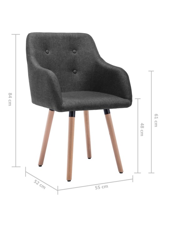 Jídelní židle 2 ks tmavě šedé textil