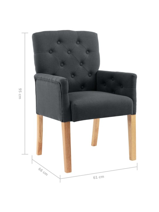 Jídelní židle s područkami šedá textil