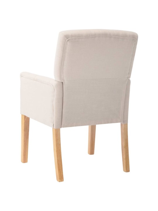 Jídelní židle s područkami béžová textil