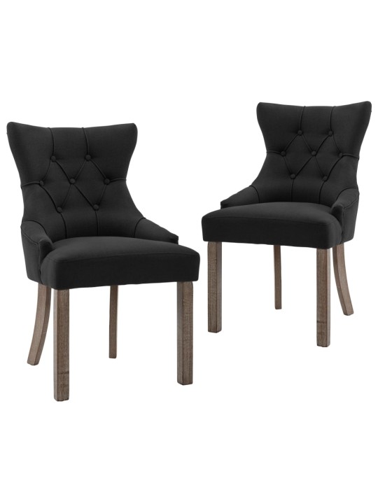 Jídelní židle 2 ks černé textil