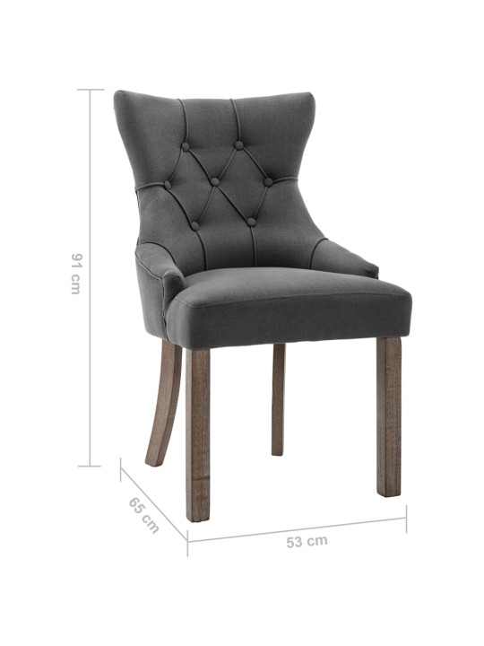 Jídelní židle 2 ks šedé textil