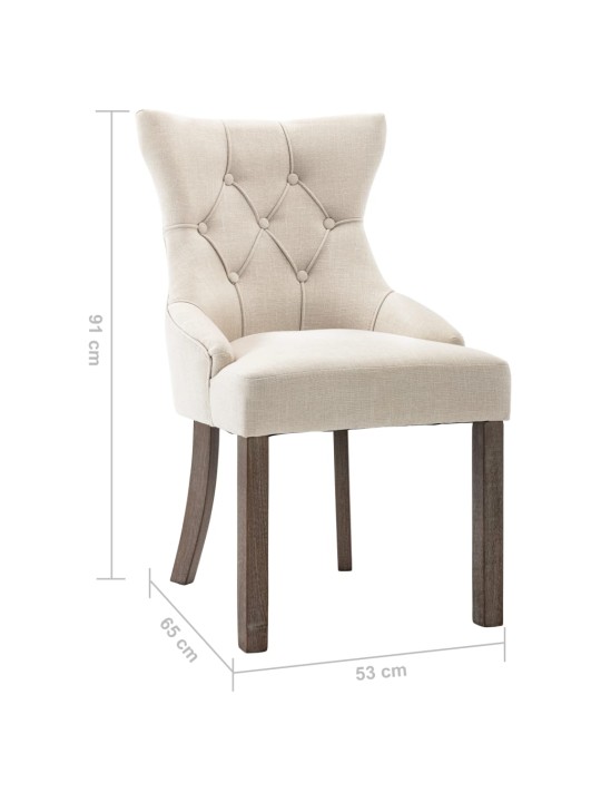 Jídelní židle 2 ks béžové textil